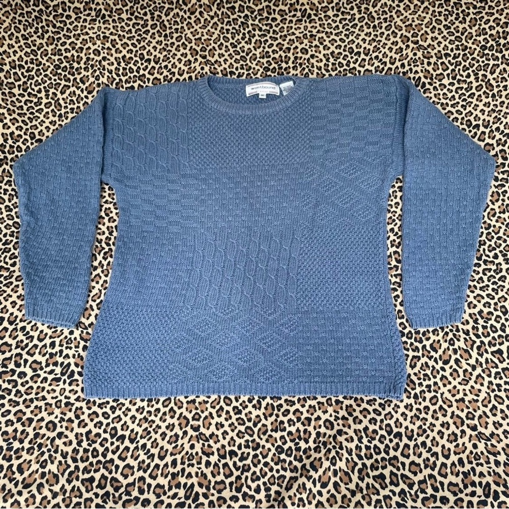 Vintage Sweater Patchwork Mixed Print Medium Pull… - image 4